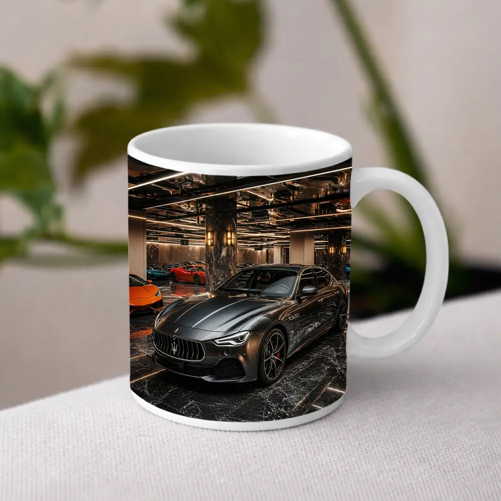 Maserati Ghibli Gray Luxury Car Showroom – Mugs