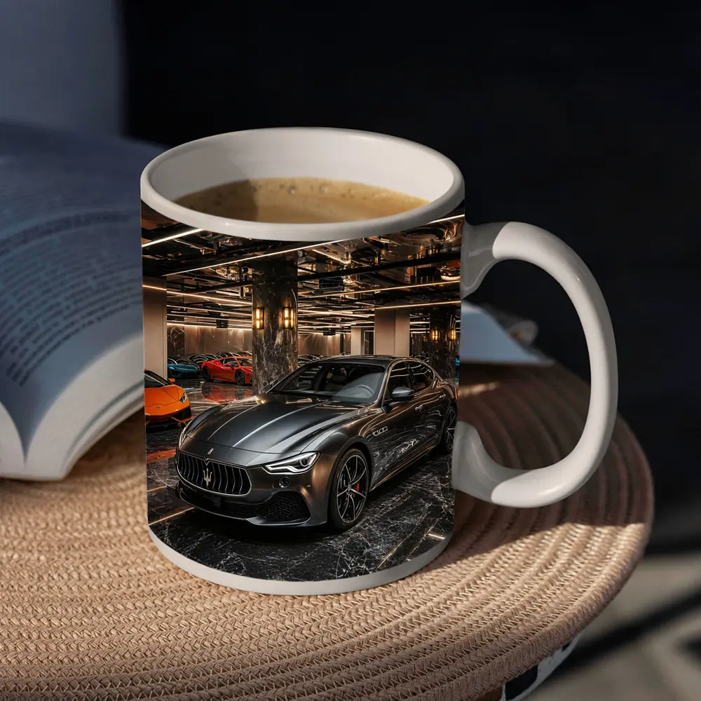 Maserati Ghibli Gray Luxury Car Showroom – Mugs
