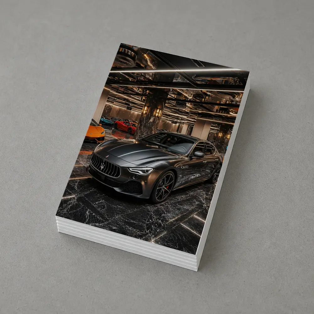 Maserati Ghibli Gray Luxury Car Showroom – Postcards