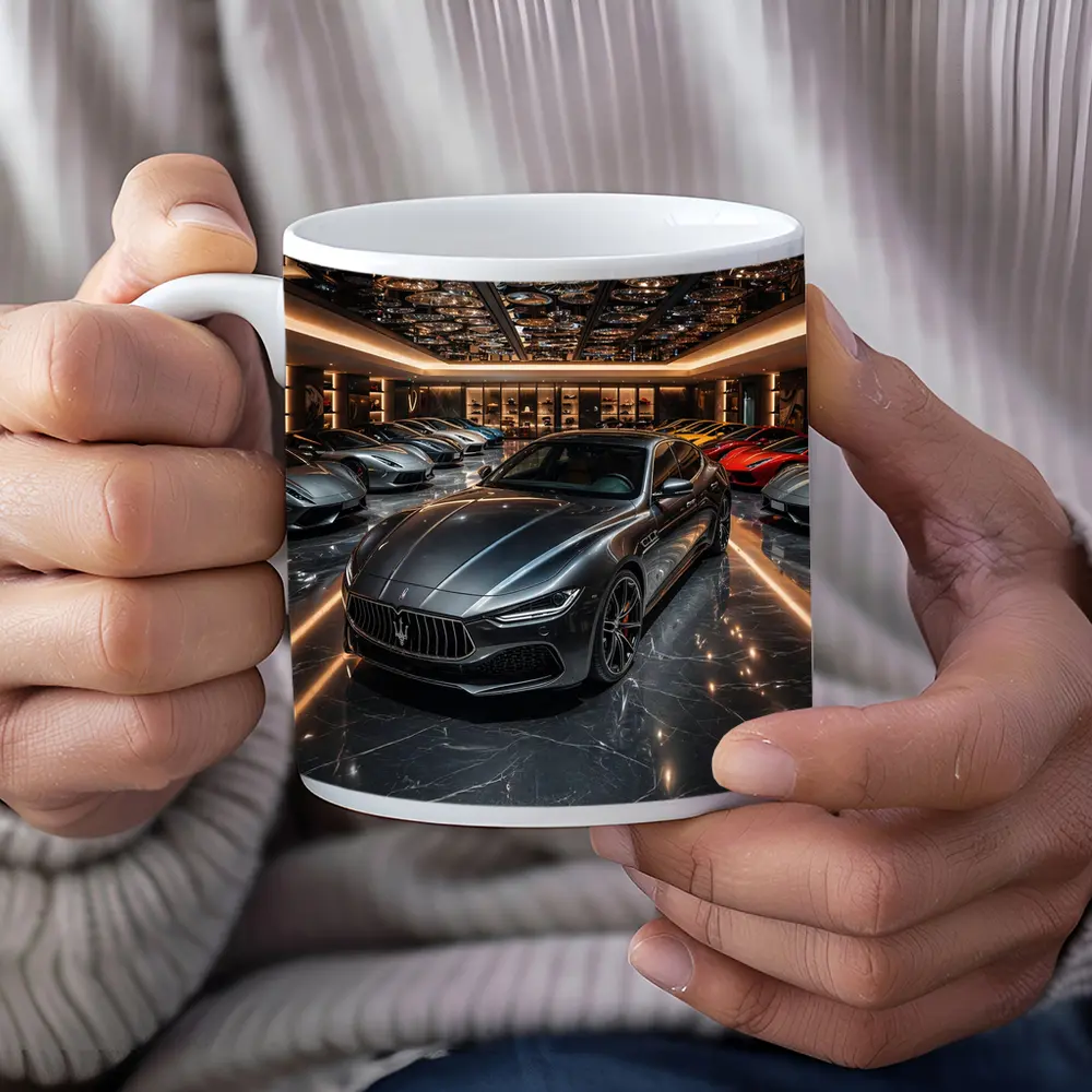 Maserati Quattroporte Luxury Showroom Dark Interior – Mugs
