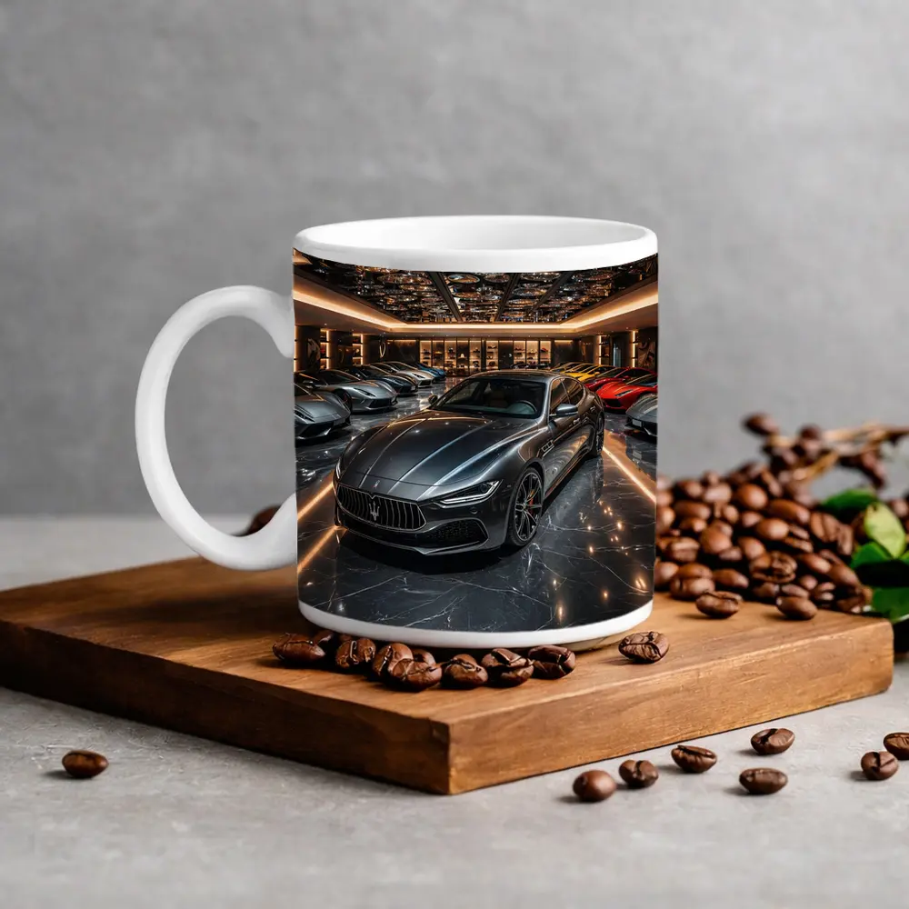 Maserati Quattroporte Luxury Showroom Dark Interior – Mugs