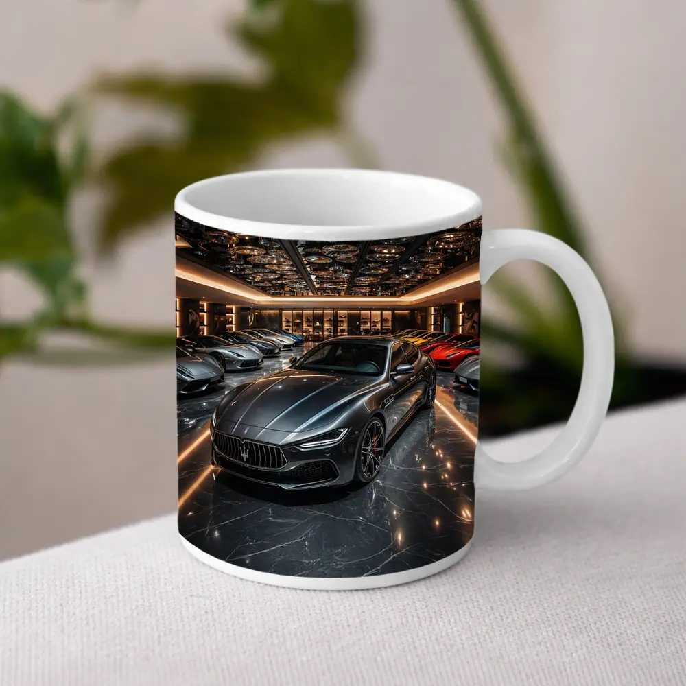 Maserati Quattroporte Luxury Showroom Dark Interior – Mugs