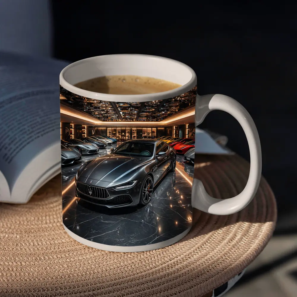 Maserati Quattroporte Luxury Showroom Dark Interior – Mugs
