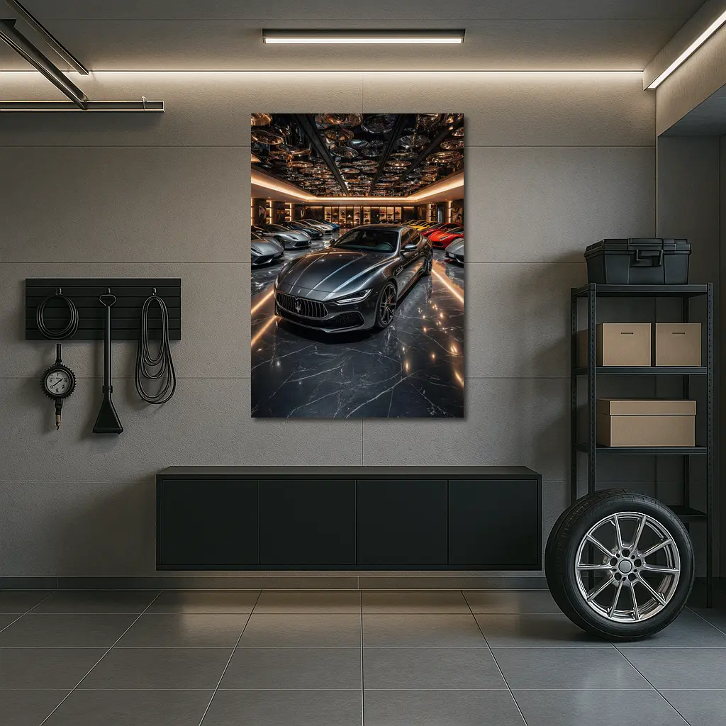 Maserati Quattroporte Luxury Showroom Dark Interior – Wall Art