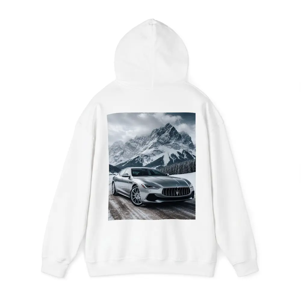 Maserati Quattroporte Silver Mountain Winter Road – Hoodies