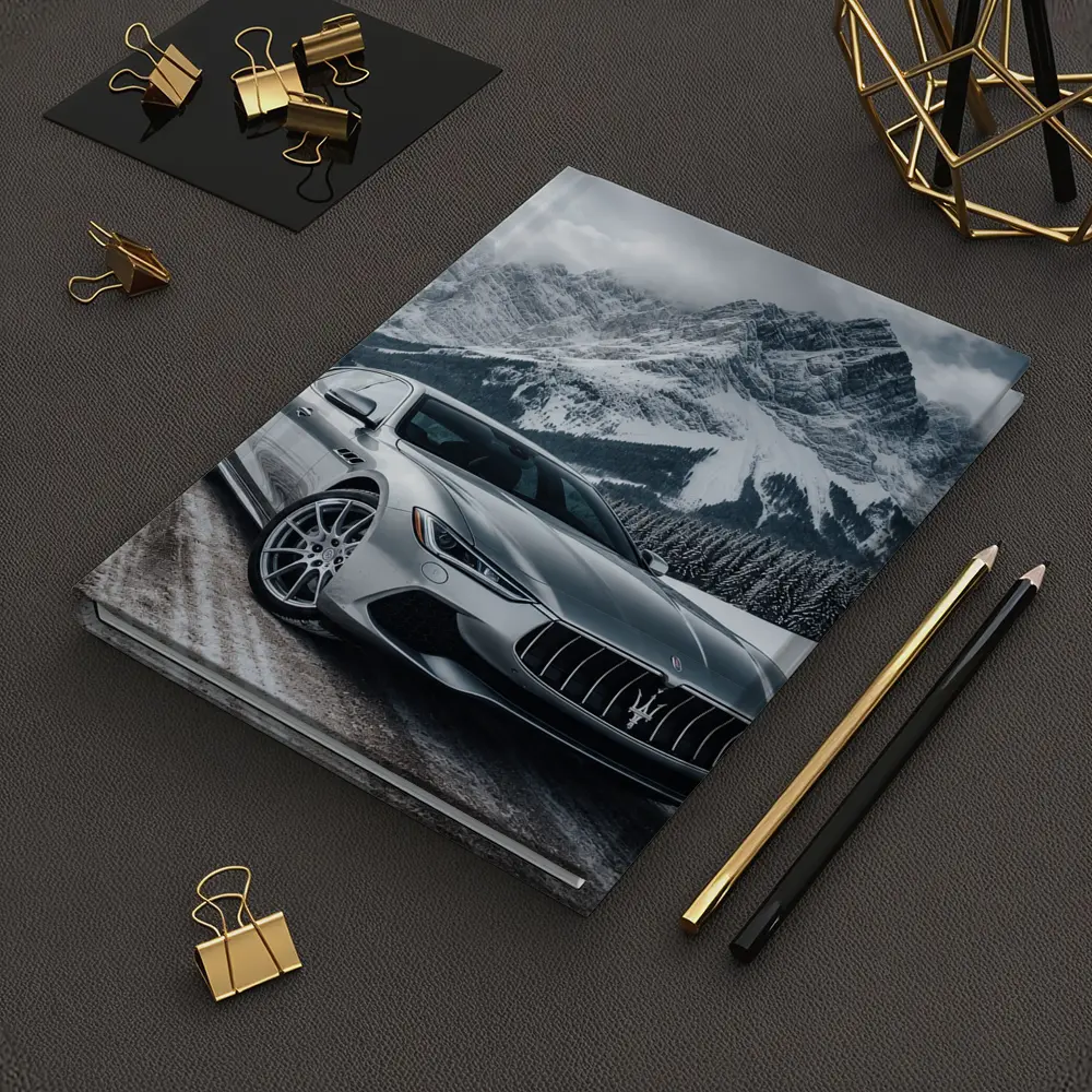 Maserati Quattroporte Silver Mountain Winter Road – Notebooks