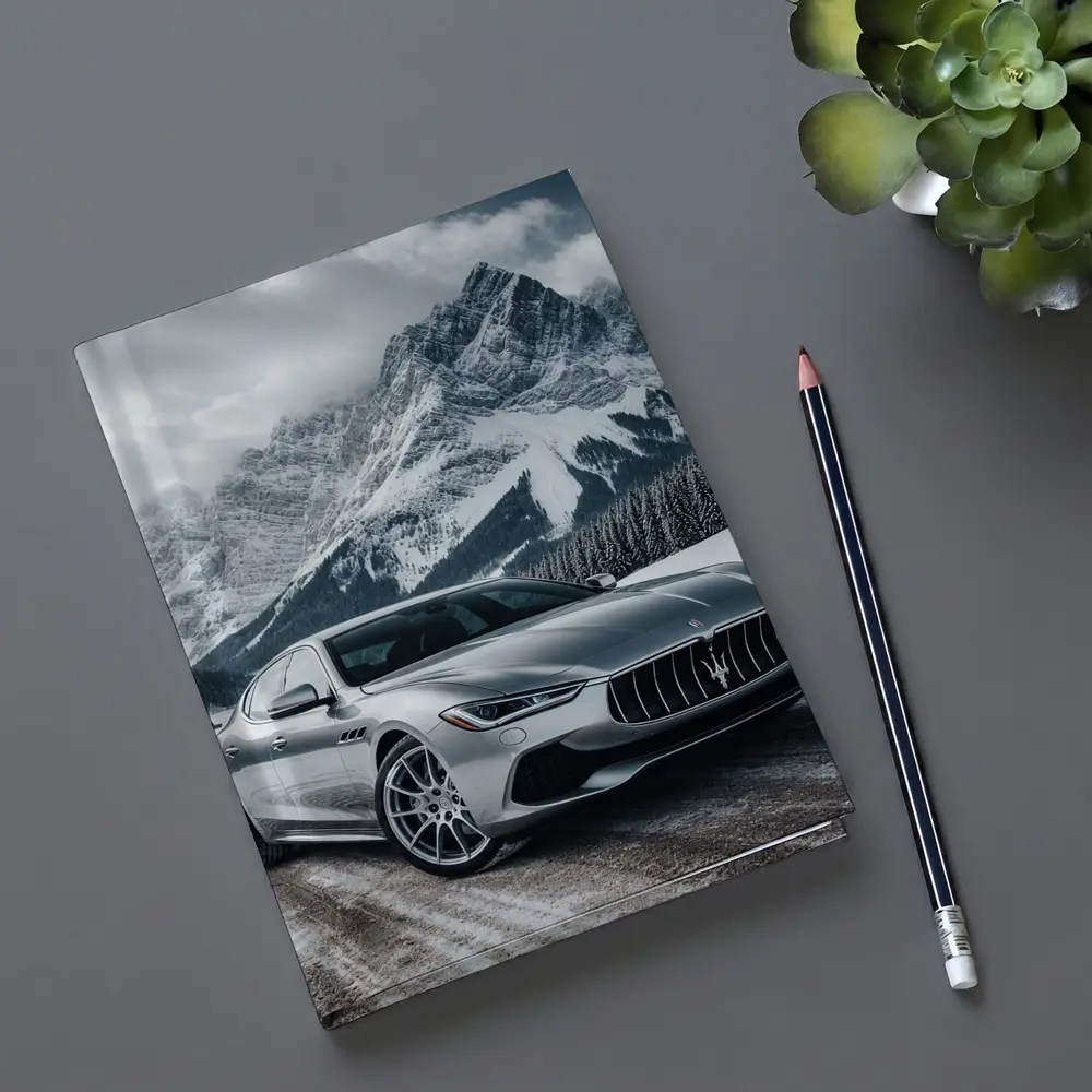 Maserati Quattroporte Silver Mountain Winter Road – Notebooks