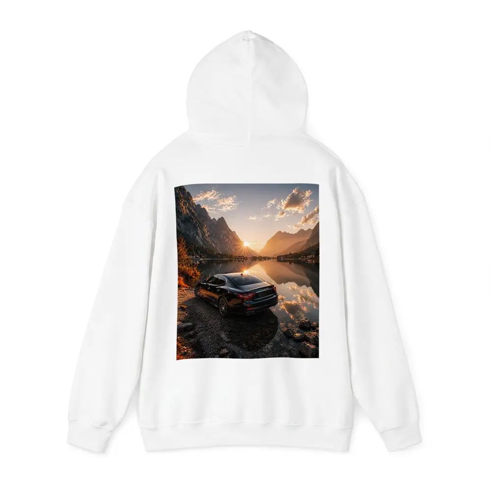 Maserati Quattroporte Black Sunset Mountain Lake – Hoodies