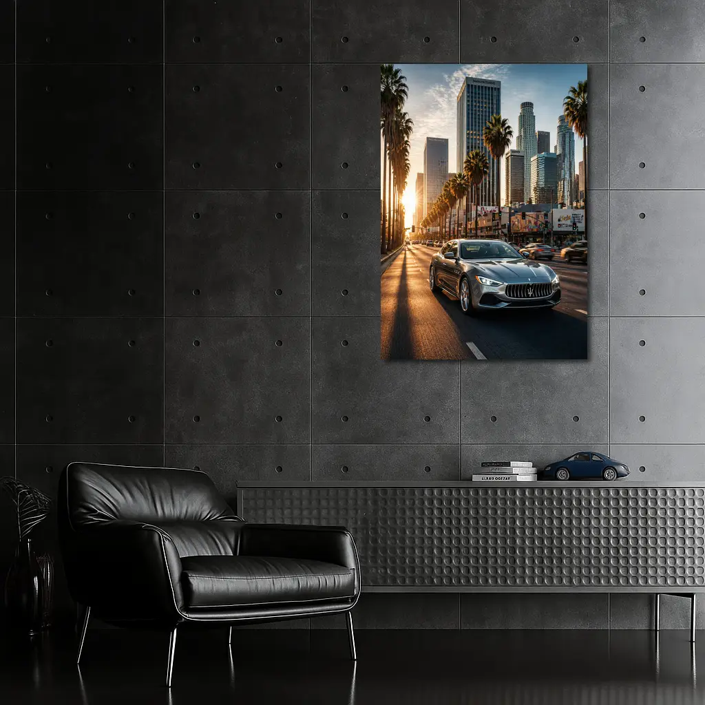 Maserati Quattroporte Cruising Los Angeles Streets – Wall Art