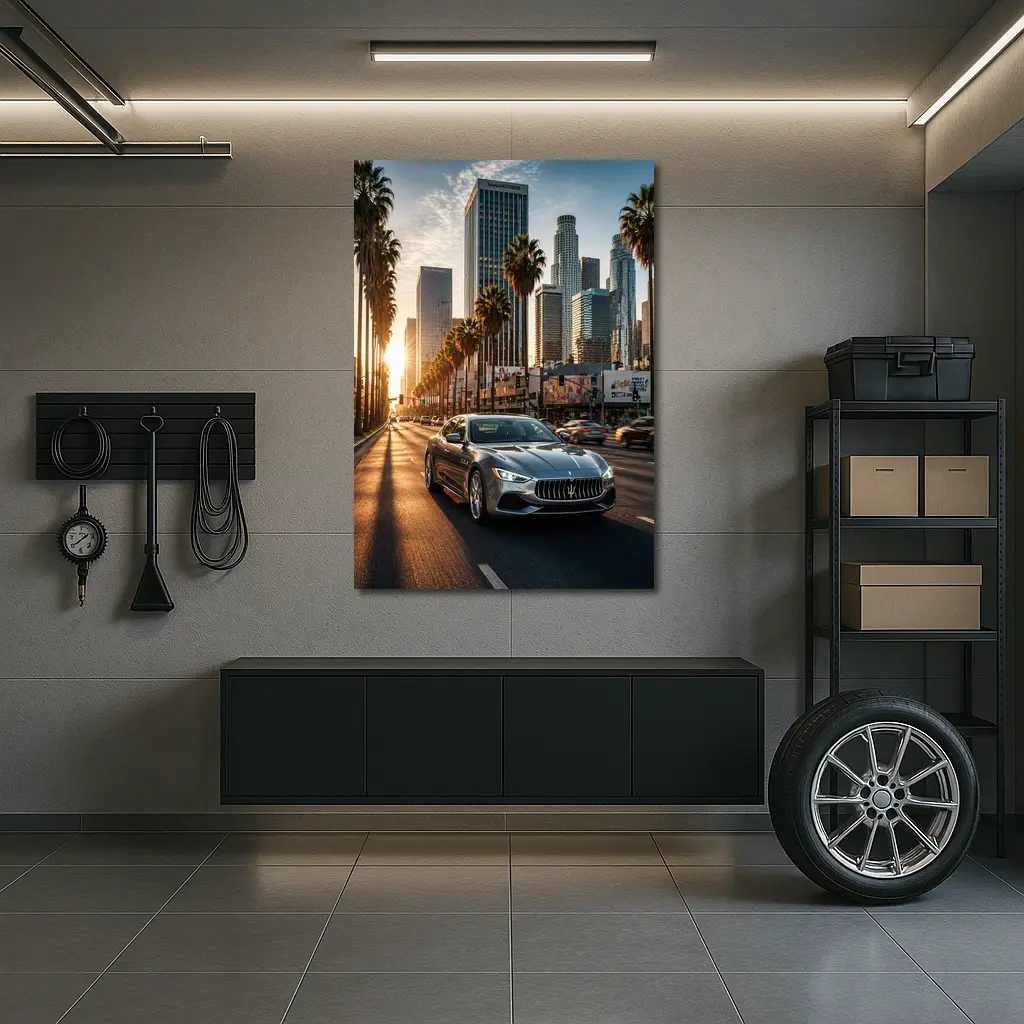 Maserati Quattroporte Cruising Los Angeles Streets – Wall Art