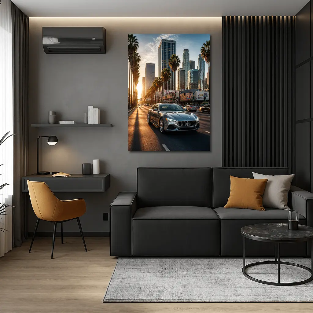 Maserati Quattroporte Cruising Los Angeles Streets – Wall Art