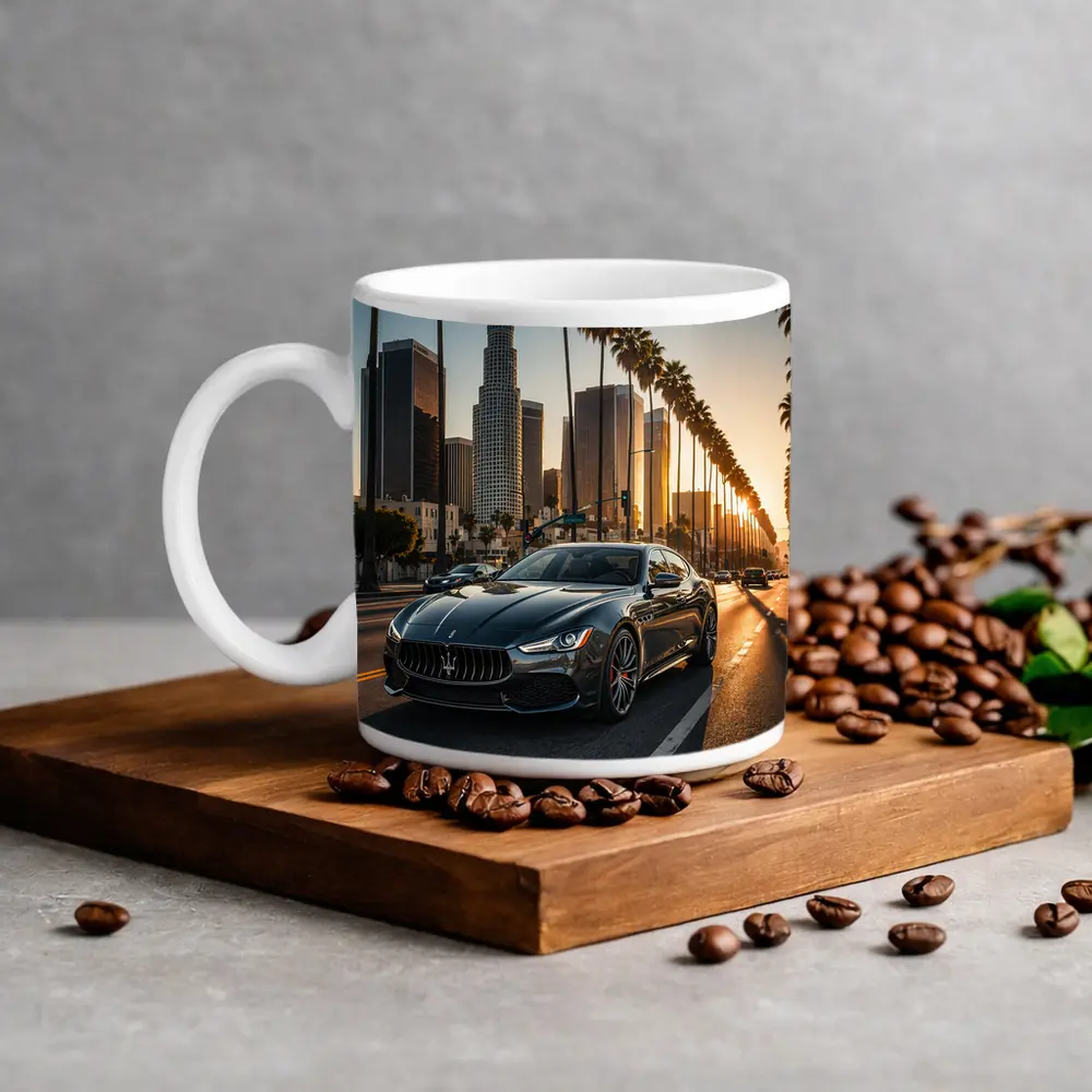 Maserati Quattroporte Cruising Los Angeles Streets – Mugs