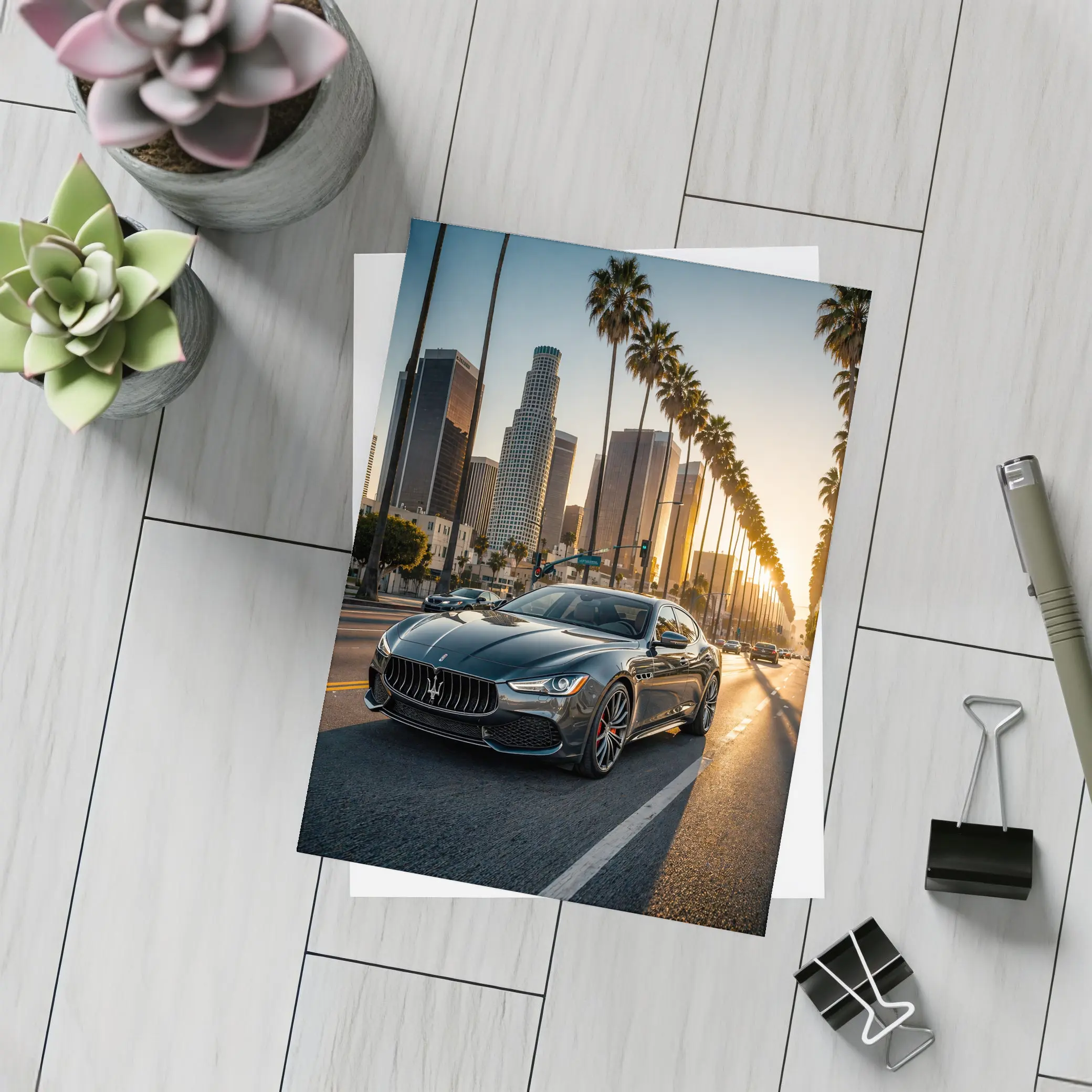 Maserati Quattroporte Cruising Los Angeles Streets – Postcards