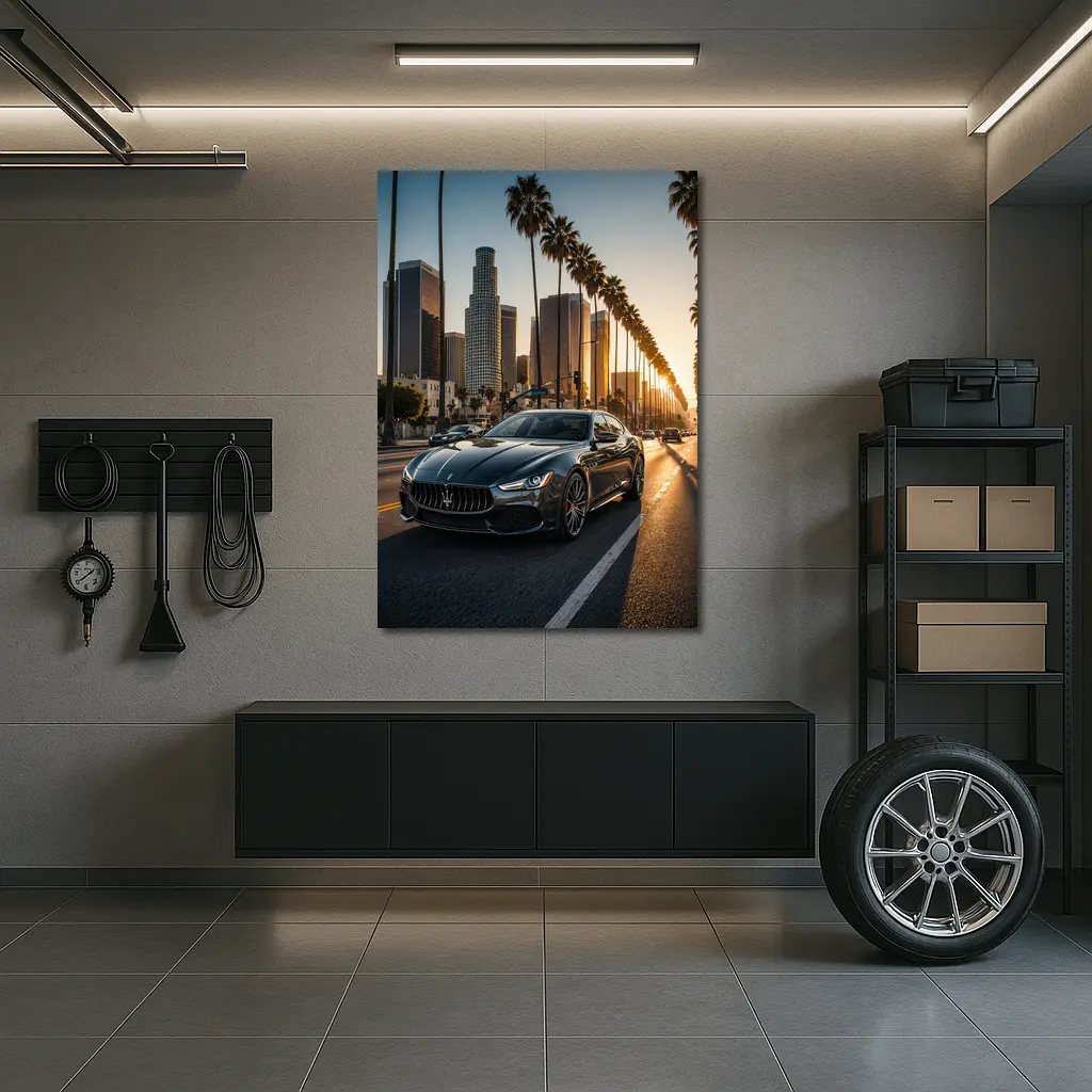 Maserati Quattroporte Cruising Los Angeles Streets – Wall Art