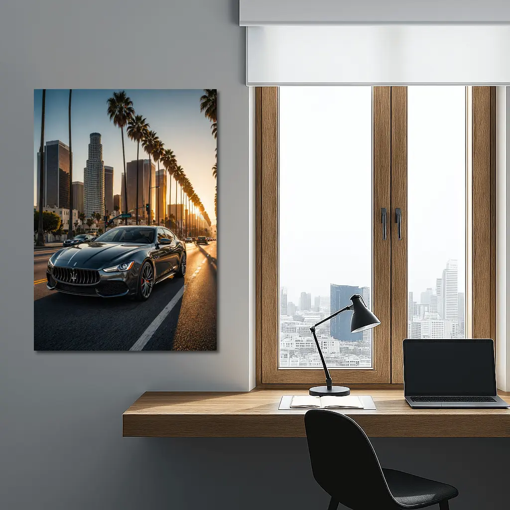 Maserati Quattroporte Cruising Los Angeles Streets – Wall Art