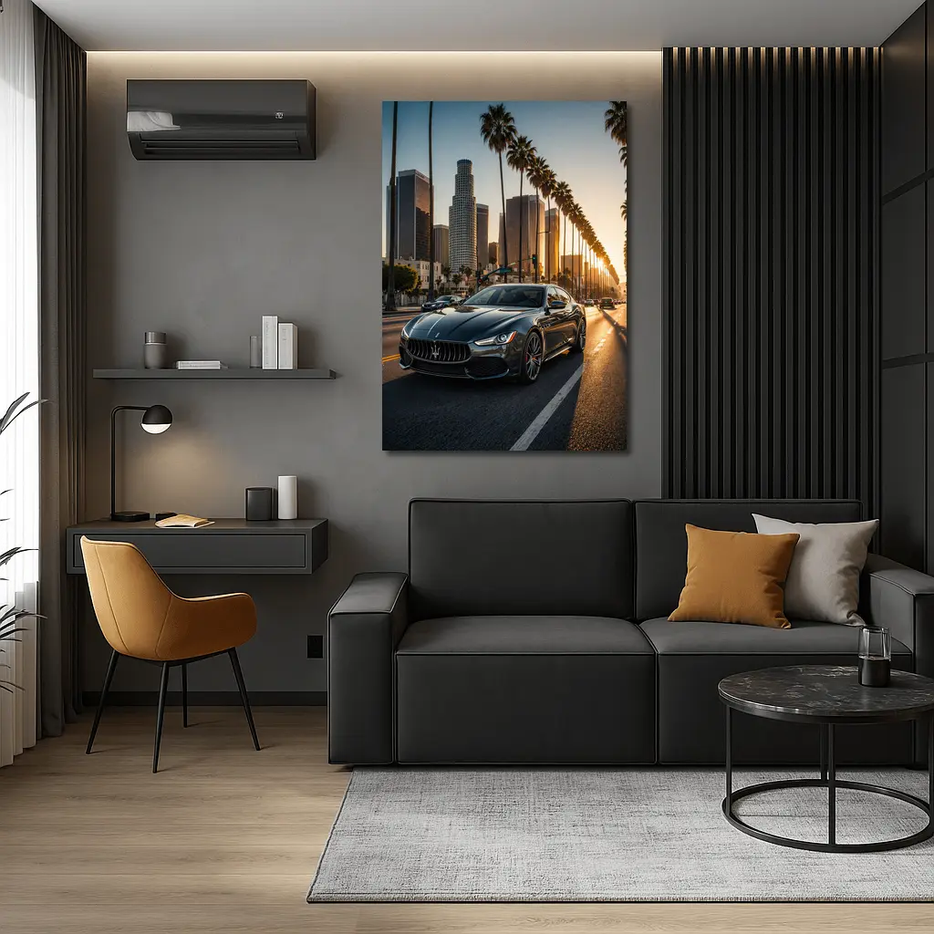 Maserati Quattroporte Cruising Los Angeles Streets – Wall Art