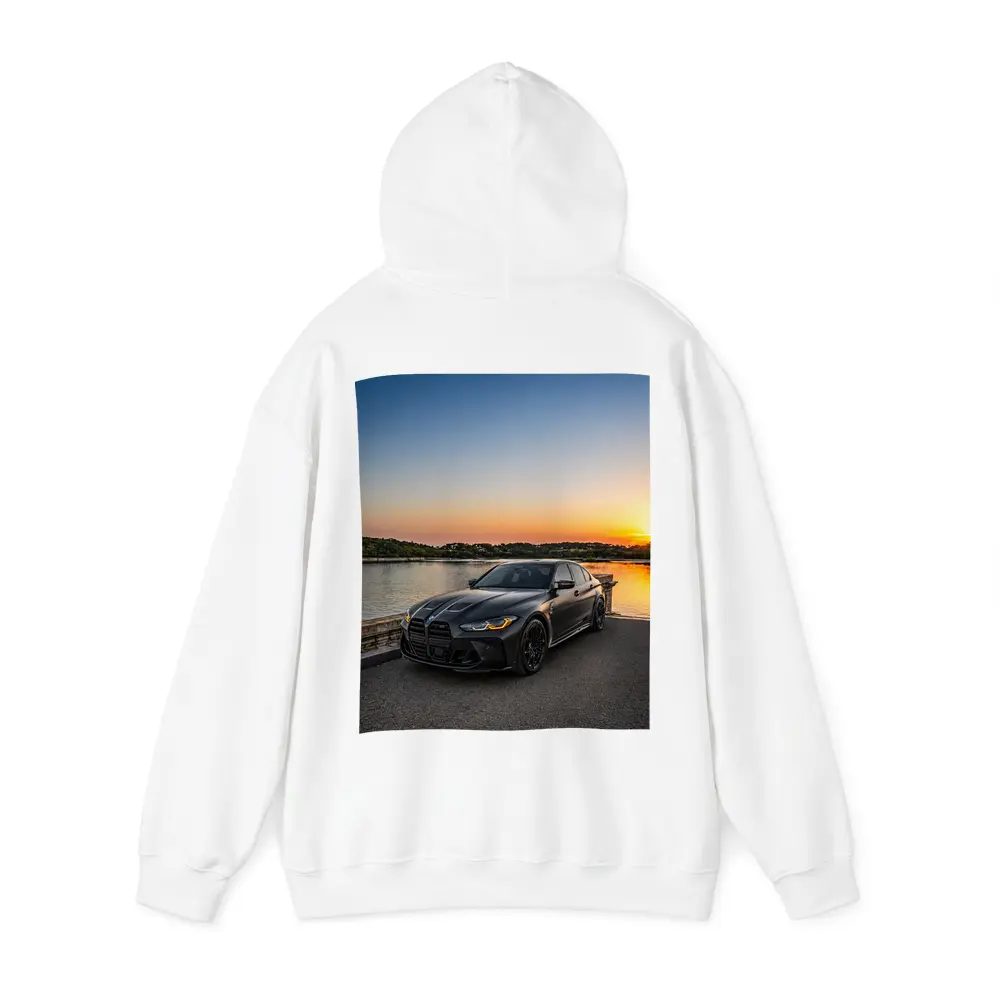 Matte Black BMW M3 Sedan Sunset Waterfront – Hoodies