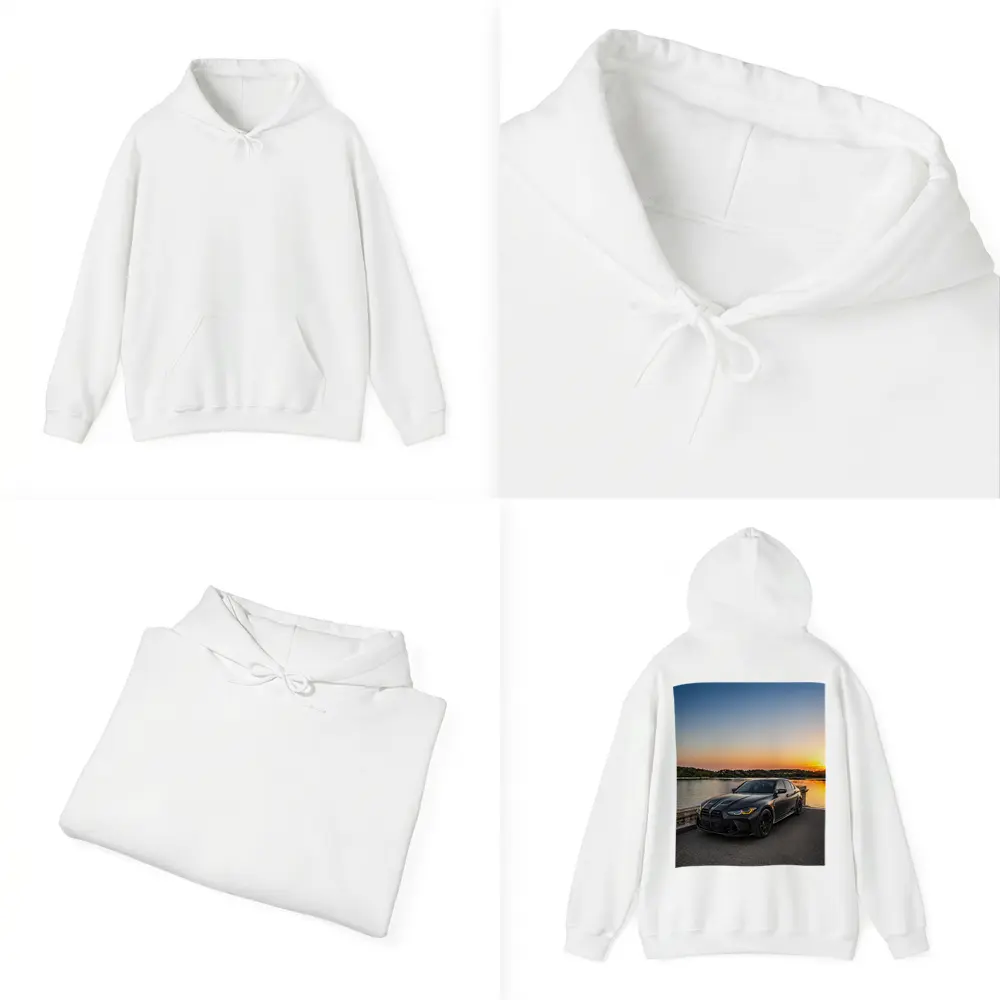 Matte Black BMW M3 Sedan Sunset Waterfront – Hoodies