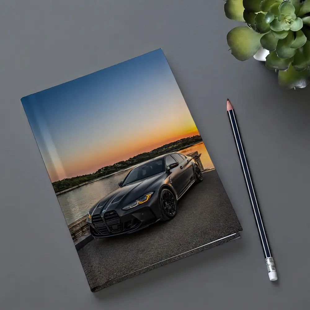 Matte Black BMW M3 Sedan Sunset Waterfront – Notebooks