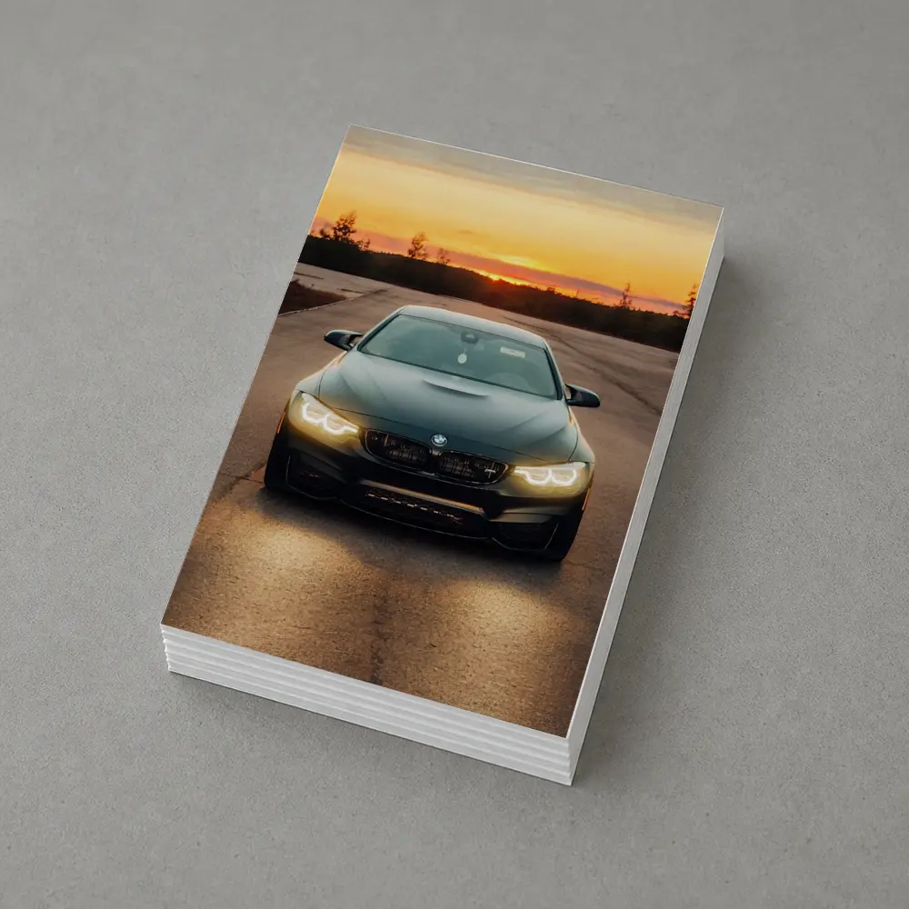 BMW M4 Matte Black Sunset Road Shot – Postcards
