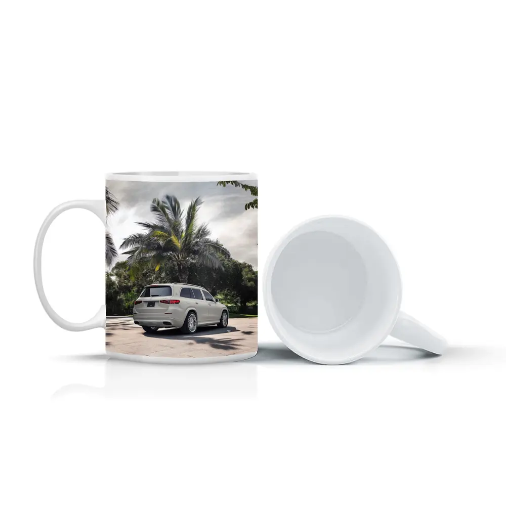 Mercedes Maybach GLS White Palm Trees Background – Mugs