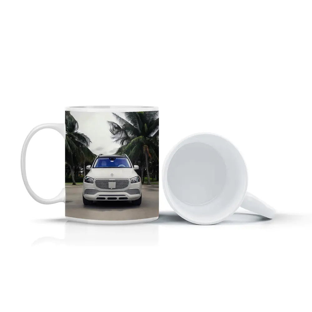 Mercedes Maybach GLS White Palm Trees Background – Mugs
