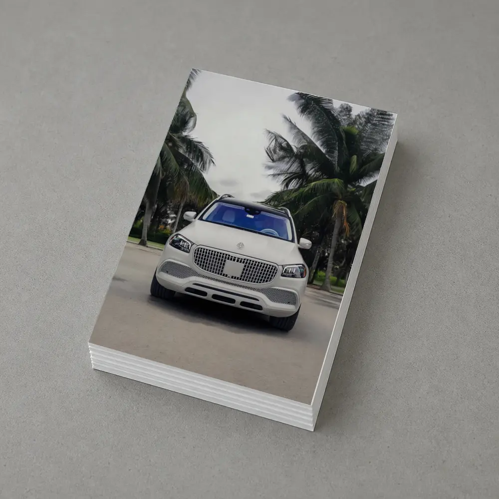 Mercedes Maybach GLS White Palm Trees Background – Postcards