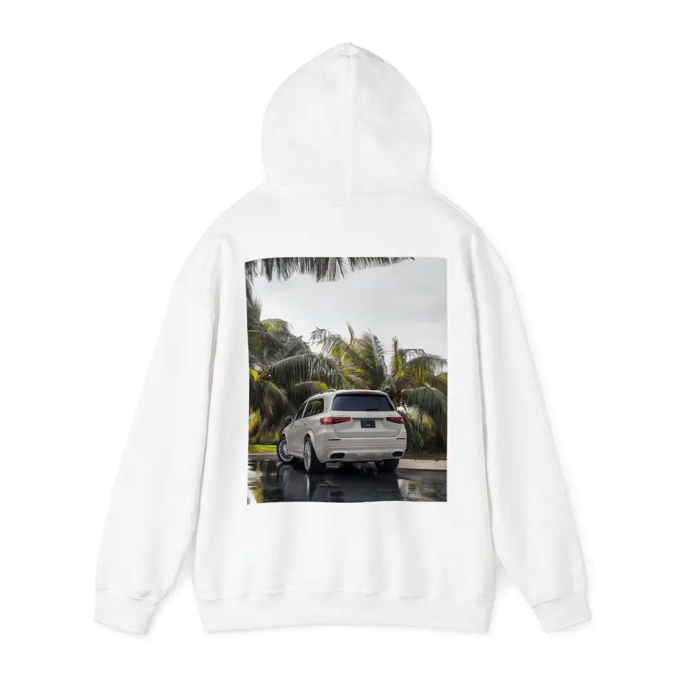 Mercedes Maybach GLS600 White SUV Rainy Palms – Hoodies
