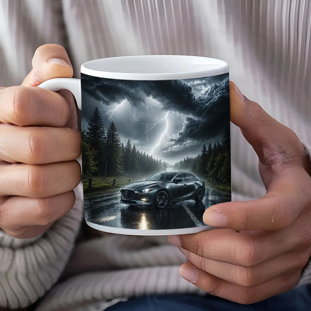 Mazda 3 Stormy Night Wet Road – Mugs