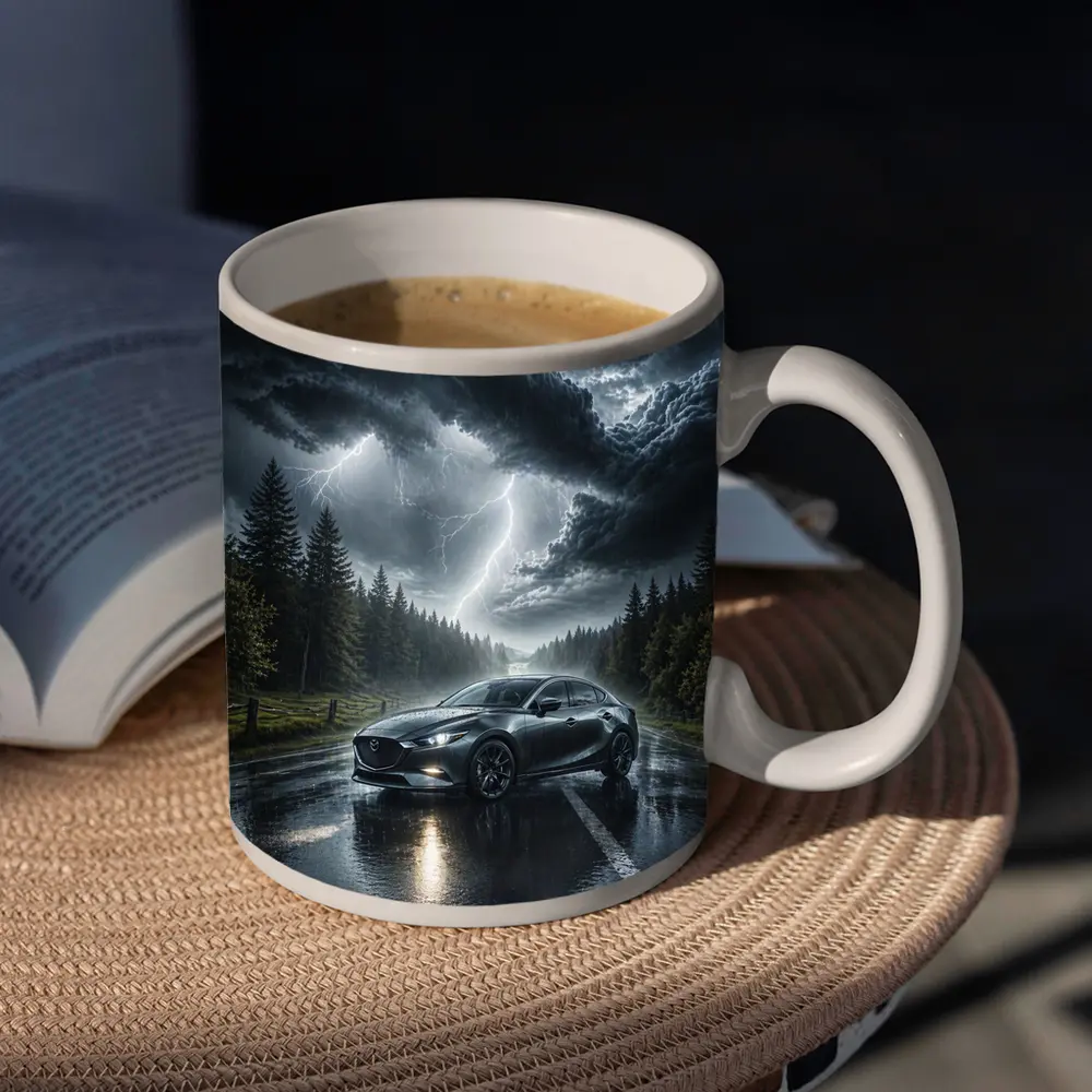 Mazda 3 Stormy Night Wet Road – Mugs