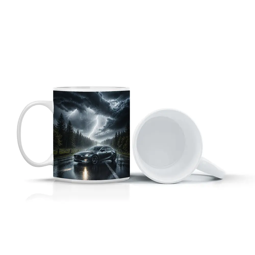 Mazda 3 Stormy Night Wet Road – Mugs