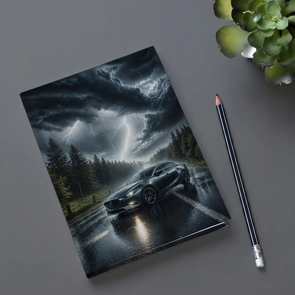 Mazda 3 Stormy Night Wet Road – Notebooks