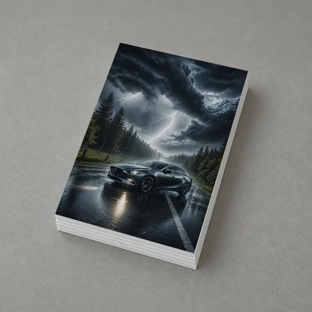 Mazda 3 Stormy Night Wet Road – Postcards