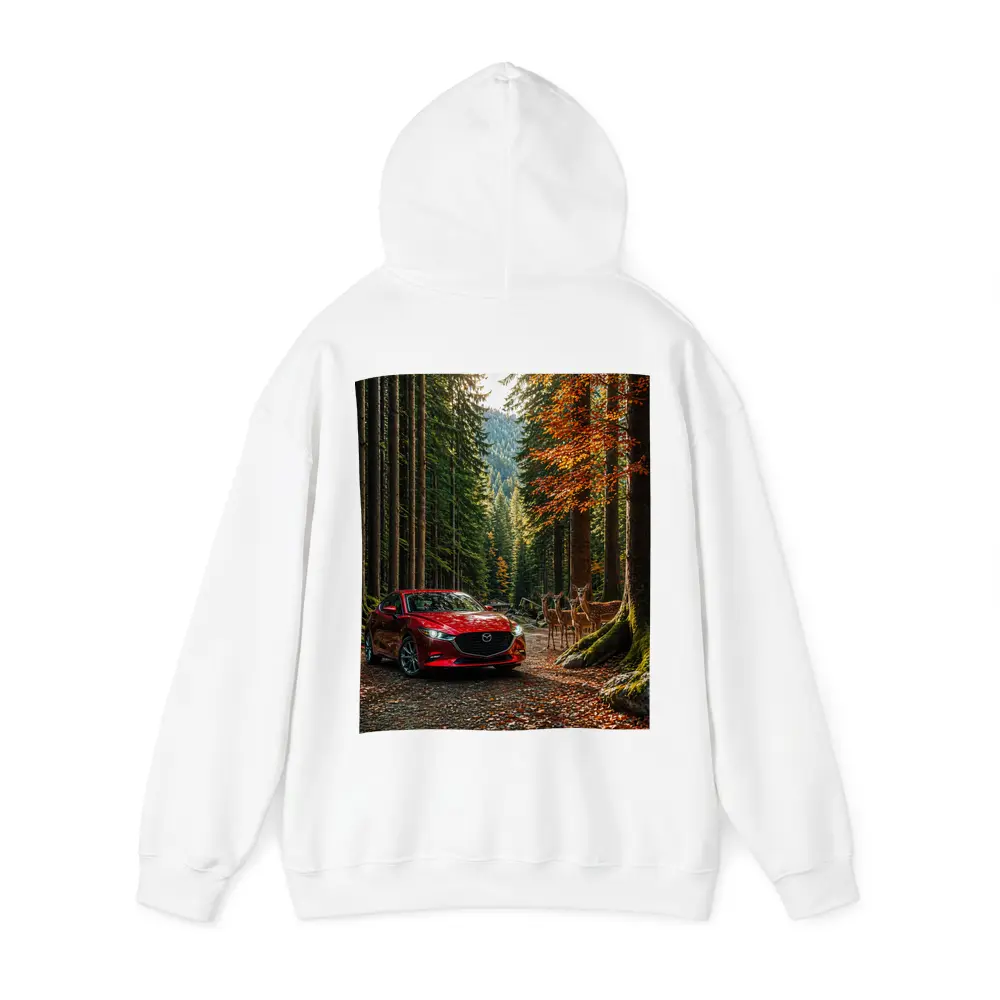 Mazda 3 Red Sedan Forest Road – Hoodies