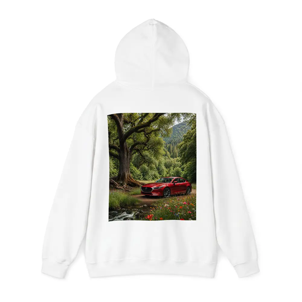 Mazda 6 Sedan Parked by Forest Stream – Hoodies