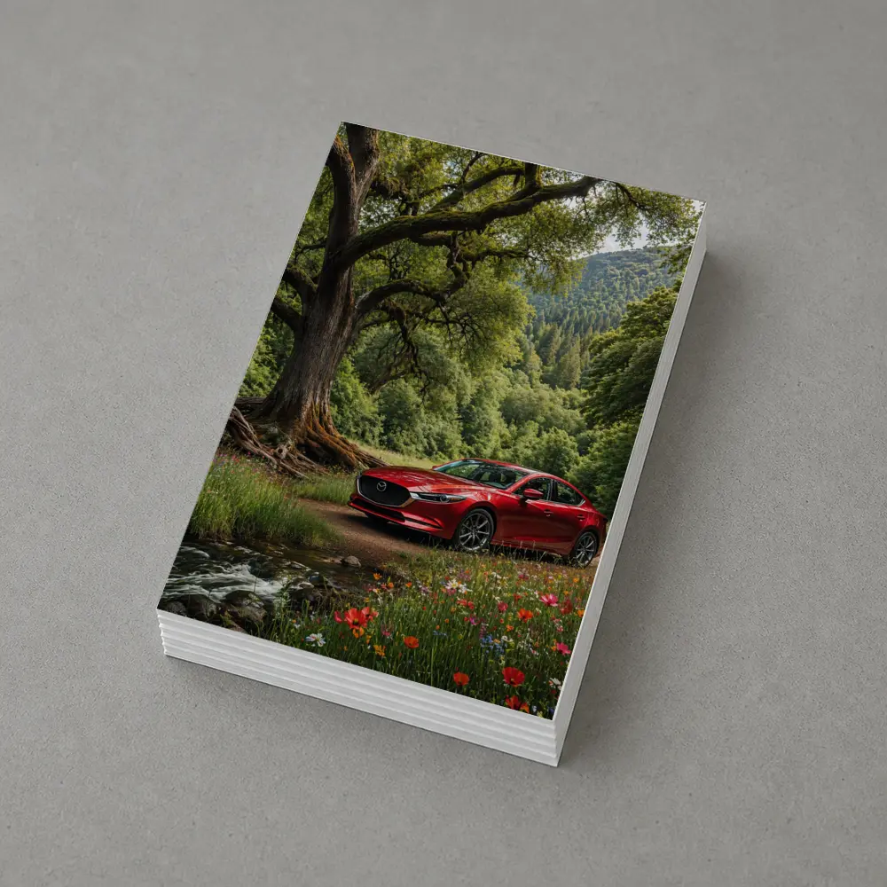 Mazda 6 Sedan Parked by Forest Stream – Postcards