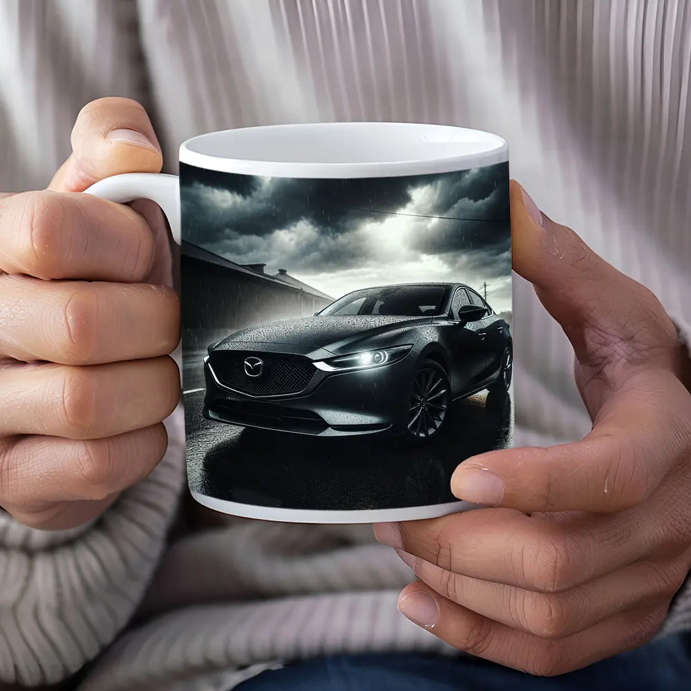 Mazda Six Sedan Rainy Street Dark Sky – Mugs