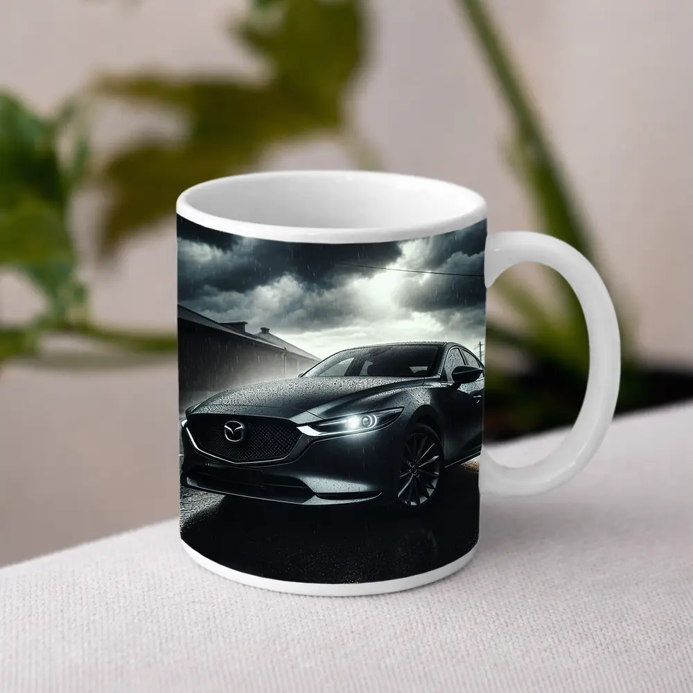 Mazda Six Sedan Rainy Street Dark Sky – Mugs