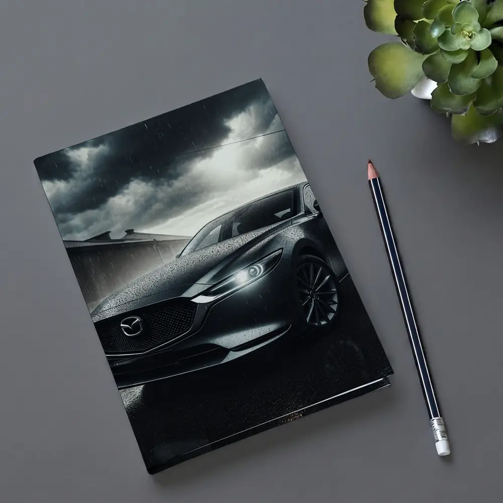 Mazda Six Sedan Rainy Street Dark Sky – Notebooks