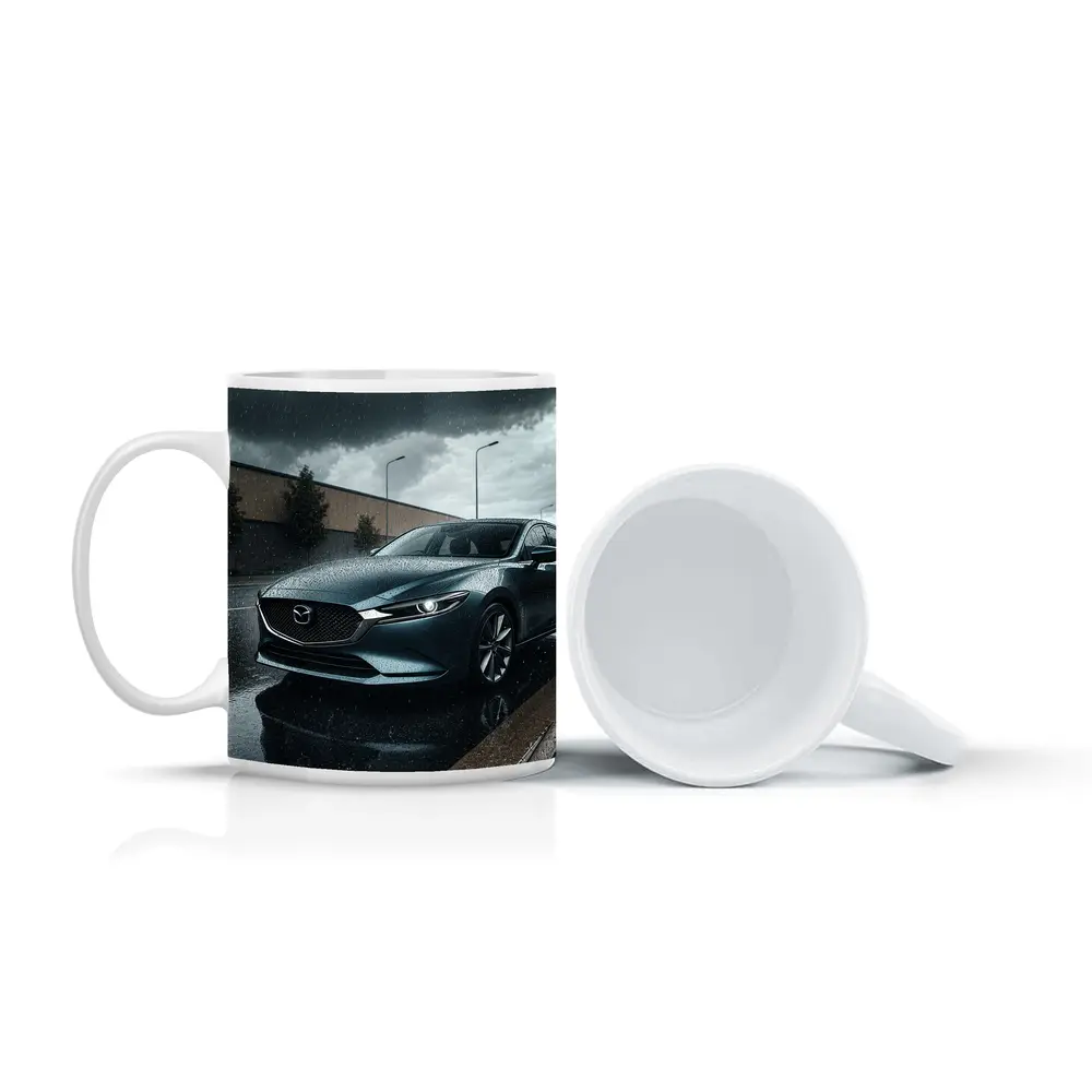 Mazda Six Sedan Rainy Street Dark Sky – Mugs