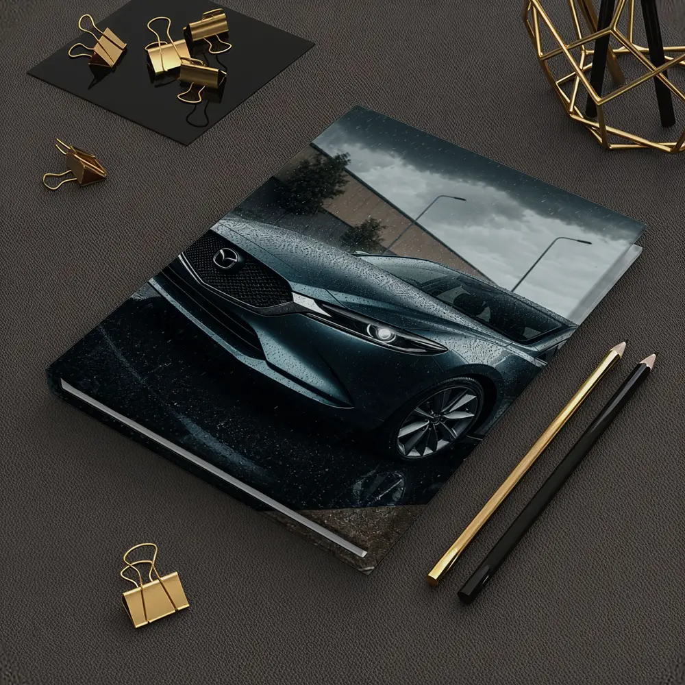 Mazda Six Sedan Rainy Street Dark Sky – Notebooks