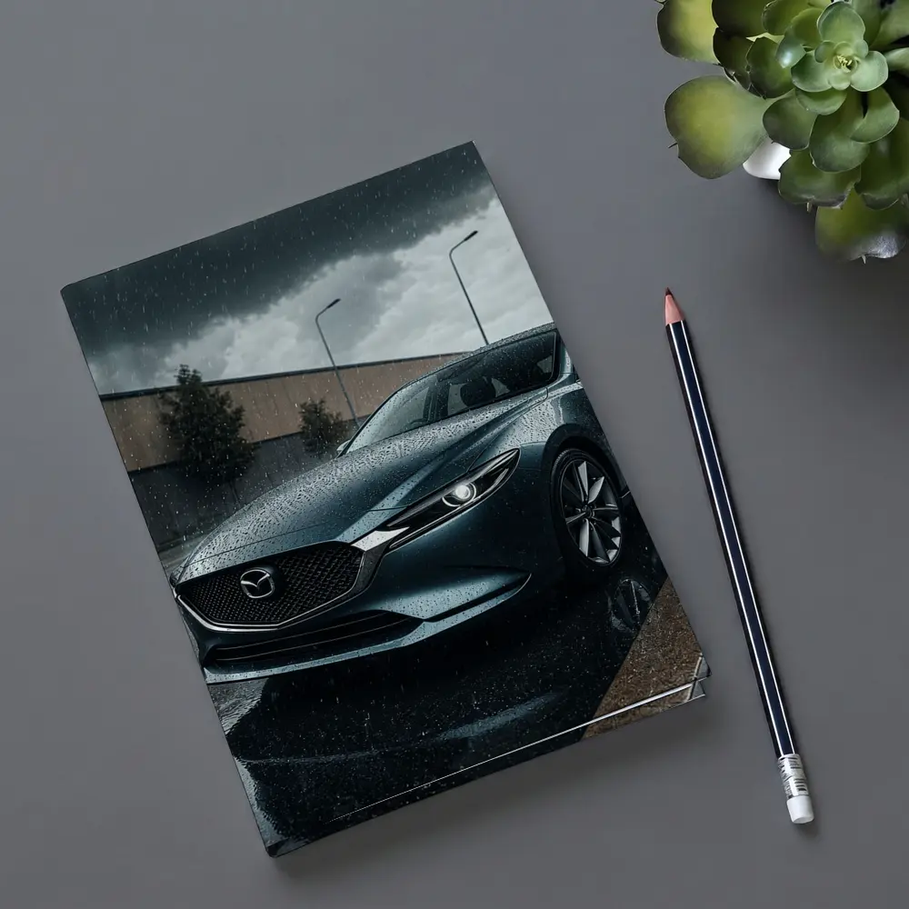 Mazda Six Sedan Rainy Street Dark Sky – Notebooks