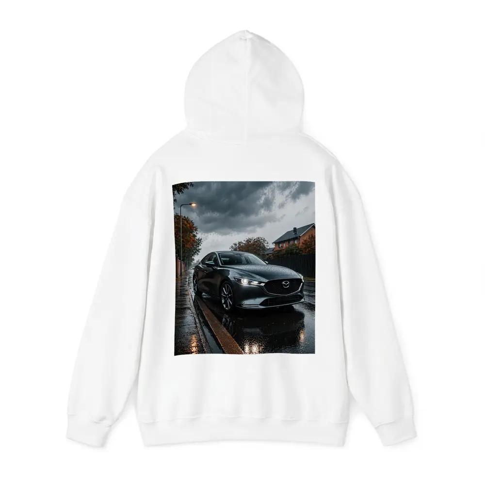 Mazda Six Sedan Wet Street Cloudy Day – Hoodies