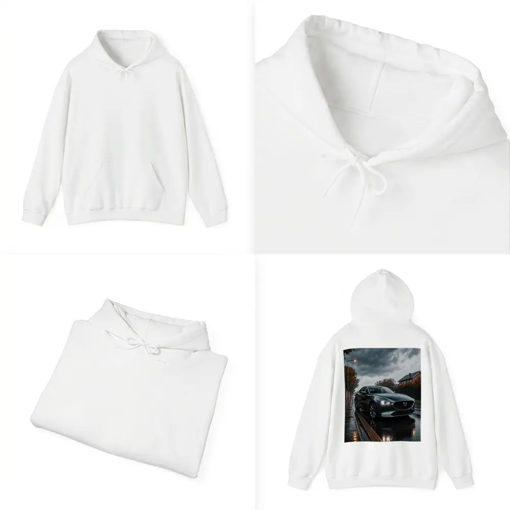 Mazda Six Sedan Wet Street Cloudy Day – Hoodies