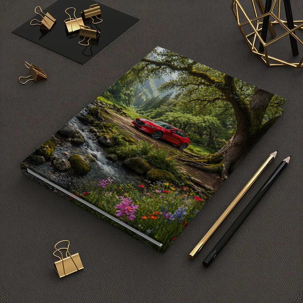 Red Mazda Six Forest Stream Nature Scene – Notebooks
