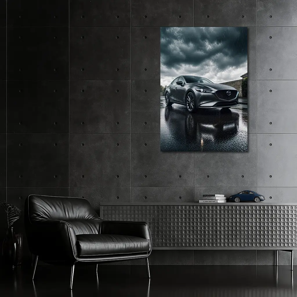 Mazda 6 Sedan Stormy Rainy Dark Sky – Wall Art
