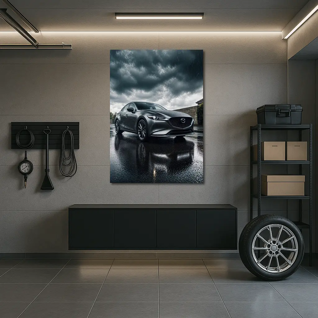 Mazda 6 Sedan Stormy Rainy Dark Sky – Wall Art