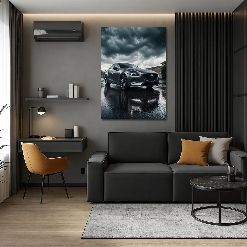 Mazda 6 Sedan Stormy Rainy Dark Sky – Wall Art