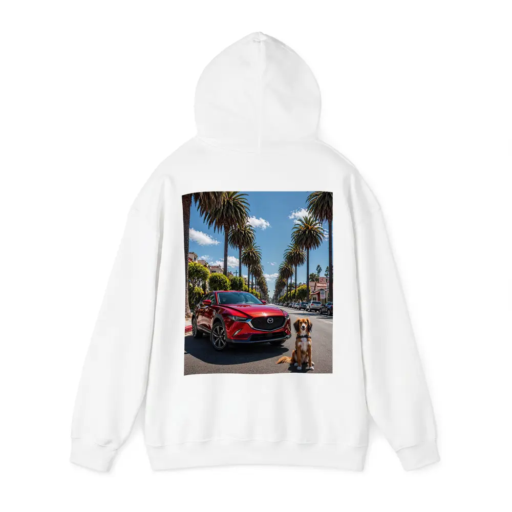 Mazda CX Red SUV Palm Tree Street – Hoodies