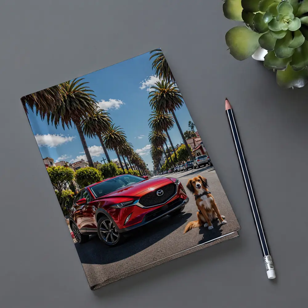 Mazda CX Red SUV Palm Tree Street – Notebooks